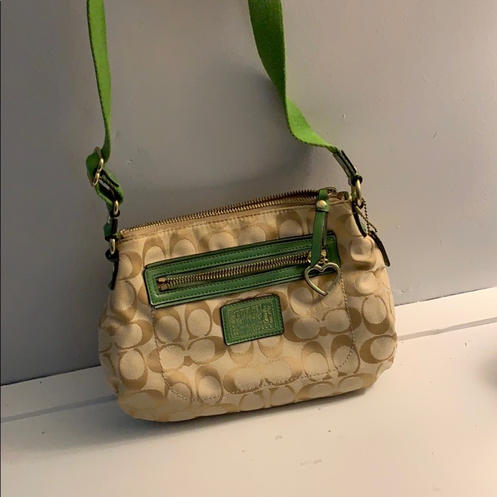 Green coach crossbody bag